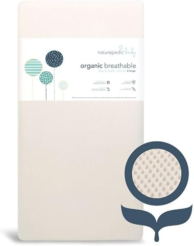 Naturepedic Organic Crib Mattress - 2-Stage Lightweight Infant & Toddler Mattress