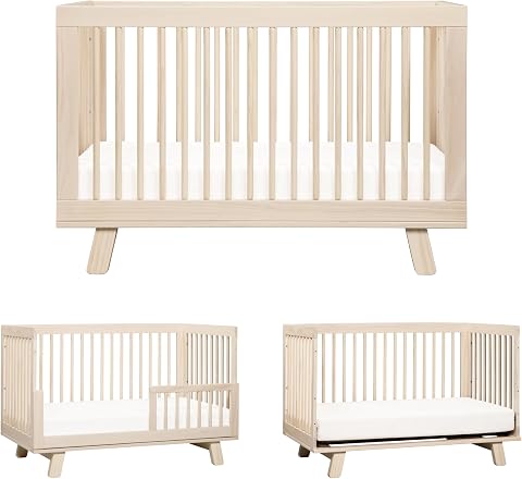 Babyletto Hudson 3-in-1 Convertible Baby Crib, Washed Natural