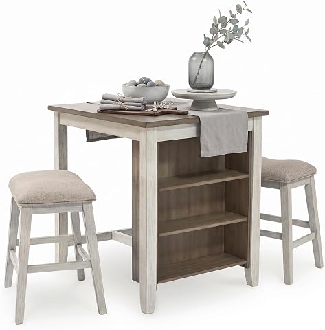 Signature Design by Ashley Skempton 3-Piece Counter Height Dining Table Set
