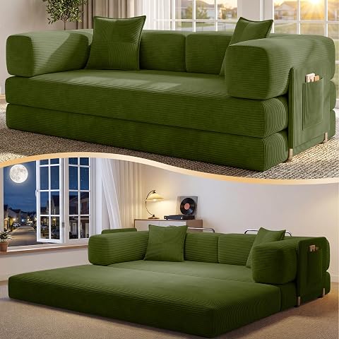 78.8" Convertible Futon Sofa Bed, Boneless Couch for Living Room